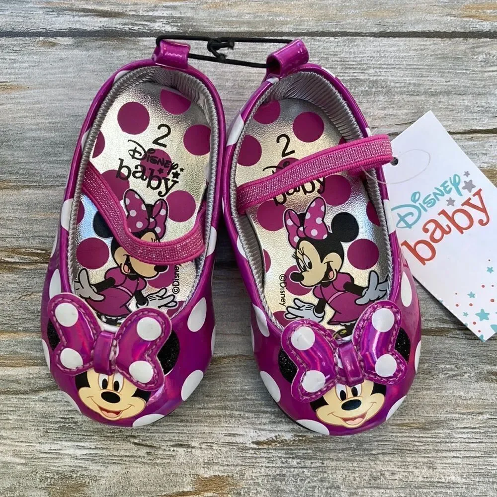 BABY Disney Cinderella & Polka Dot Mini Mouse Princess Shoes 2-Pack Size 2